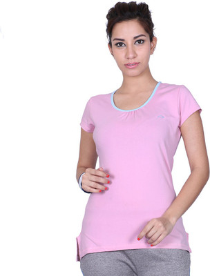 

Proline Solid Women's Round Neck Pink T-Shirt