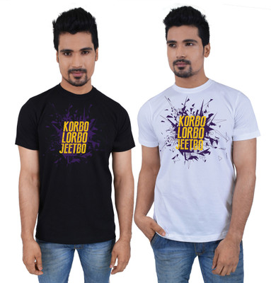

KOLKATA KNIGHT RIDERS Printed Men's Round Neck Multicolor T-Shirt(Pack of 2