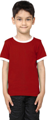 

99Tshirts Boys Solid Cotton T Shirt(Red, Pack of 1)