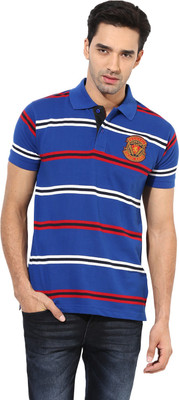 

Okane Striped Men's Polo Neck Blue T-Shirt, Royal