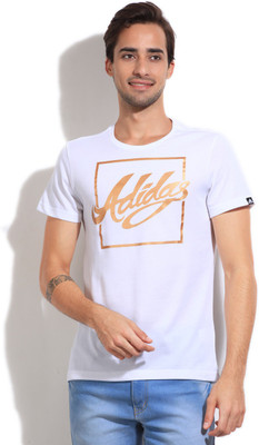 

ADIDAS Printed Men's Round Neck White T-Shirt