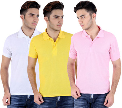 

Sanvi Traders Solid Men Polo Neck Multicolor T-Shirt(Pack of 3