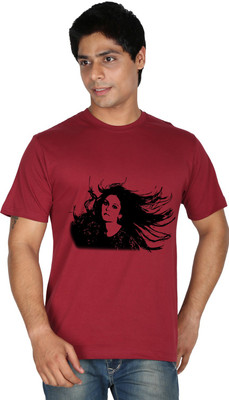 

Trendster Printed Men' Round Neck Maroon T-Shirt