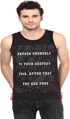 PUNK Printed Men Round Neck Black T-Shirt PUNK Printed Men Round Neck Black T-Shirt