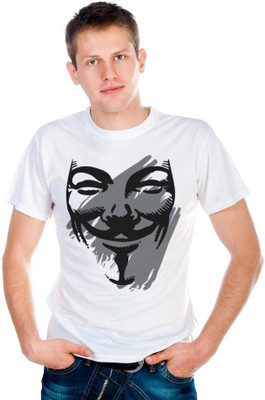 

6th Cross Graphic Print Men's Round Neck White T-Shirt