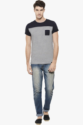 black and white striped t shirt flipkart