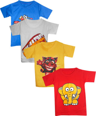 

Cute Raskals Boys Printed T Shirt(Multicolor, Pack of 4