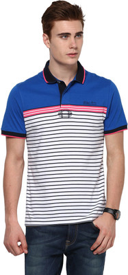 

Mudo Striped Men's Polo Neck Blue, White T-Shirt