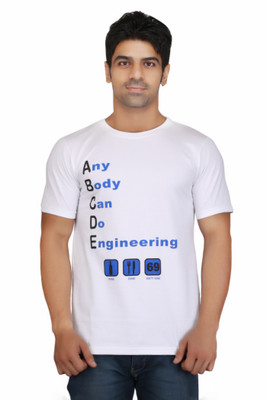 

Crazeis Printed Men's Round Neck White T-Shirt