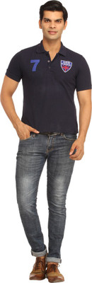 

Rockhard Solid Men' Polo Neck Black T-Shirt