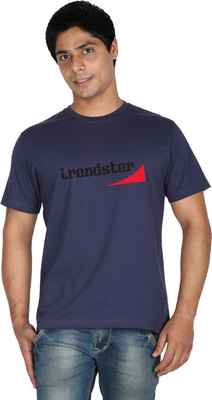 

Trendster Printed Men's Round Neck Dark Blue T-Shirt