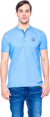 

Mufti Solid Men's Polo Neck Blue T-Shirt