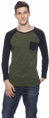 

Gritstones Solid Men's Round Neck Green T-Shirt