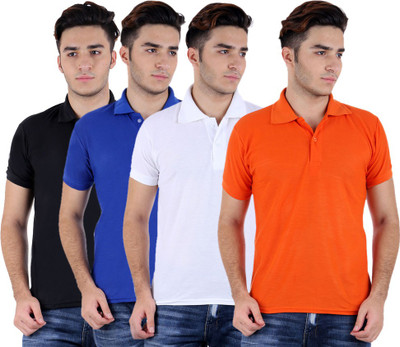 

Sanvi Traders Solid Men Polo Neck Multicolor T-Shirt(Pack of 4
