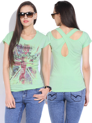 

Lee Cooper Printed Women's Round Neck Green T-Shirt, Mint