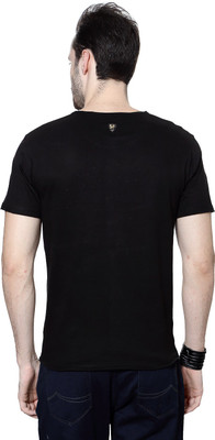 

SF Jeans by Pantaloons Printed Men's Round Neck Black T-Shirt