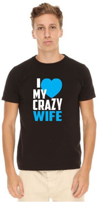 

Giftsmate Printed Men's Round Neck Black T-Shirt