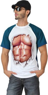 

TRIONIC ACTIVE Graphic Print Men's Round Neck Blue, White T-Shirt