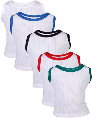 

Gkidz Boys Solid Cotton T Shirt(White, Pack of 5