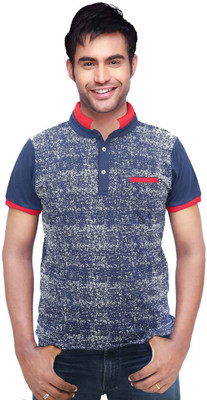 

Gallop Printed Men's Polo Neck Dark Blue T-Shirt