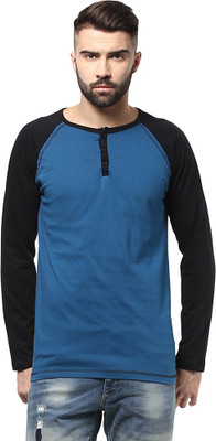 

Unisopent Designs Solid Men's Henley Dark Blue, Black T-Shirt