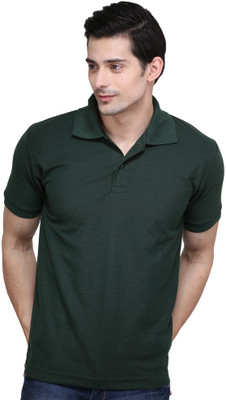 

Ilbies Solid Men' Polo Neck Dark Green T-Shirt