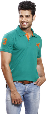 

Right Shape Solid Men's Polo Neck Green T-Shirt