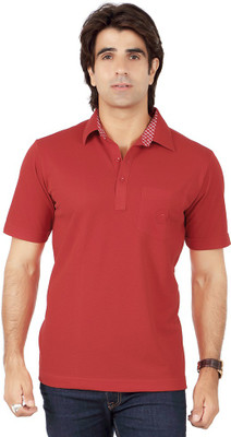 

Valeta Solid Men's Polo Neck Red T-Shirt