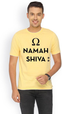 

Campus Sutra Printed Men Round Neck Yellow T-Shirt