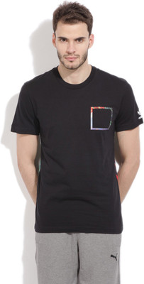 

ADIDAS Solid Men's Round Neck Black T-Shirt