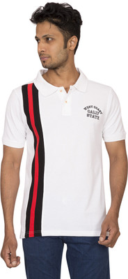 

Red Line Solid Men' Polo Neck White T-Shirt