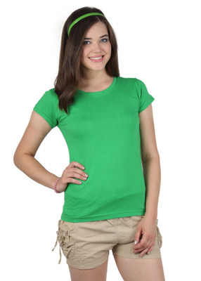 

SayItLoud Solid Women' Round Neck Green T-Shirt