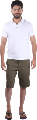 

Indian Terrain Solid Men's Polo Neck White T-Shirt