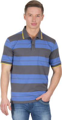 

Wilkins & Tuscany Striped Men' Polo Neck Blue T-Shirt, Ultra marine