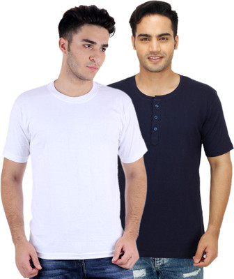

Sanvi Traders Solid Men Round Neck Multicolor T-Shirt(Pack of 2, Multicolour