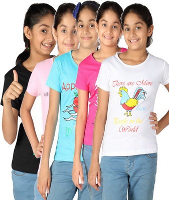 25% OFF on Gkidz Girls Printed T Shirt(Multicolor)