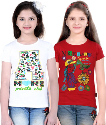 

FabTag - Sini Mini Girls Printed T Shirt(White