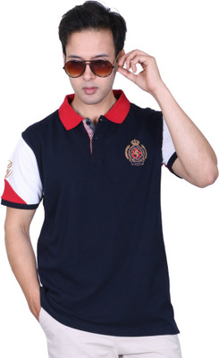 

Proline Solid Men's Flap Collar Neck Blue T-Shirt
