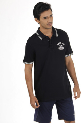 

Puma Solid Men's Polo Neck Black T-Shirt