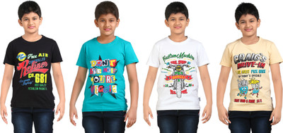 

FabTag - Dongli Boys Printed T Shirt(Multicolor, Pack of 4