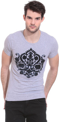 

Claude9 Graphic Print Men's Round Neck Grey T-Shirt