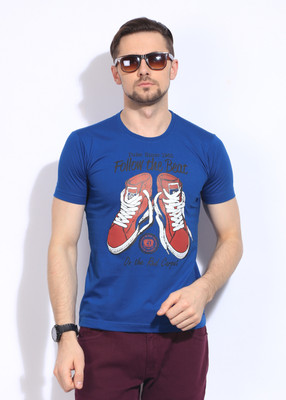 Duke Printed Men's Round Neck Blue T-Shirt