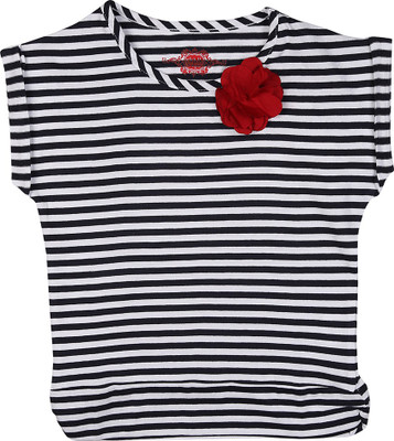

Chalk by Pantaloons Girls Striped T Shirt(White