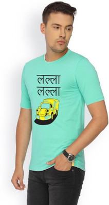 

Campus Sutra Printed Men Round Neck Green T-Shirt