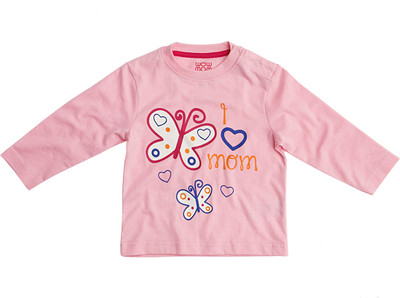 

Wow Mom Girls Printed T Shirt(Pink, Candy
