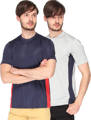 

Campus Sutra Solid Men Round Neck Dark Blue, Grey T-Shirt(Pack of 2), Grey;navy blue