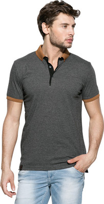 

Mufti Solid Men's Polo Neck Grey T-Shirt, Anthra milange