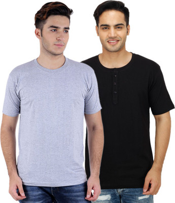 

Sanvi Traders Solid Men Round Neck Multicolor T-Shirt(Pack of 2, Multicolour