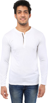 Five Stone Solid Men's Henley Red T-Shirt, Red milange
