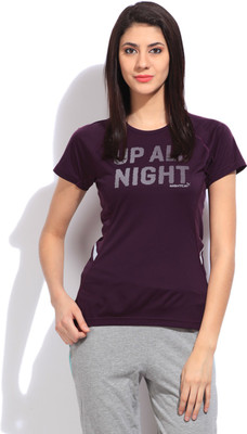 

Puma Printed Women's Round Neck Purple T-Shirt, Italian plum